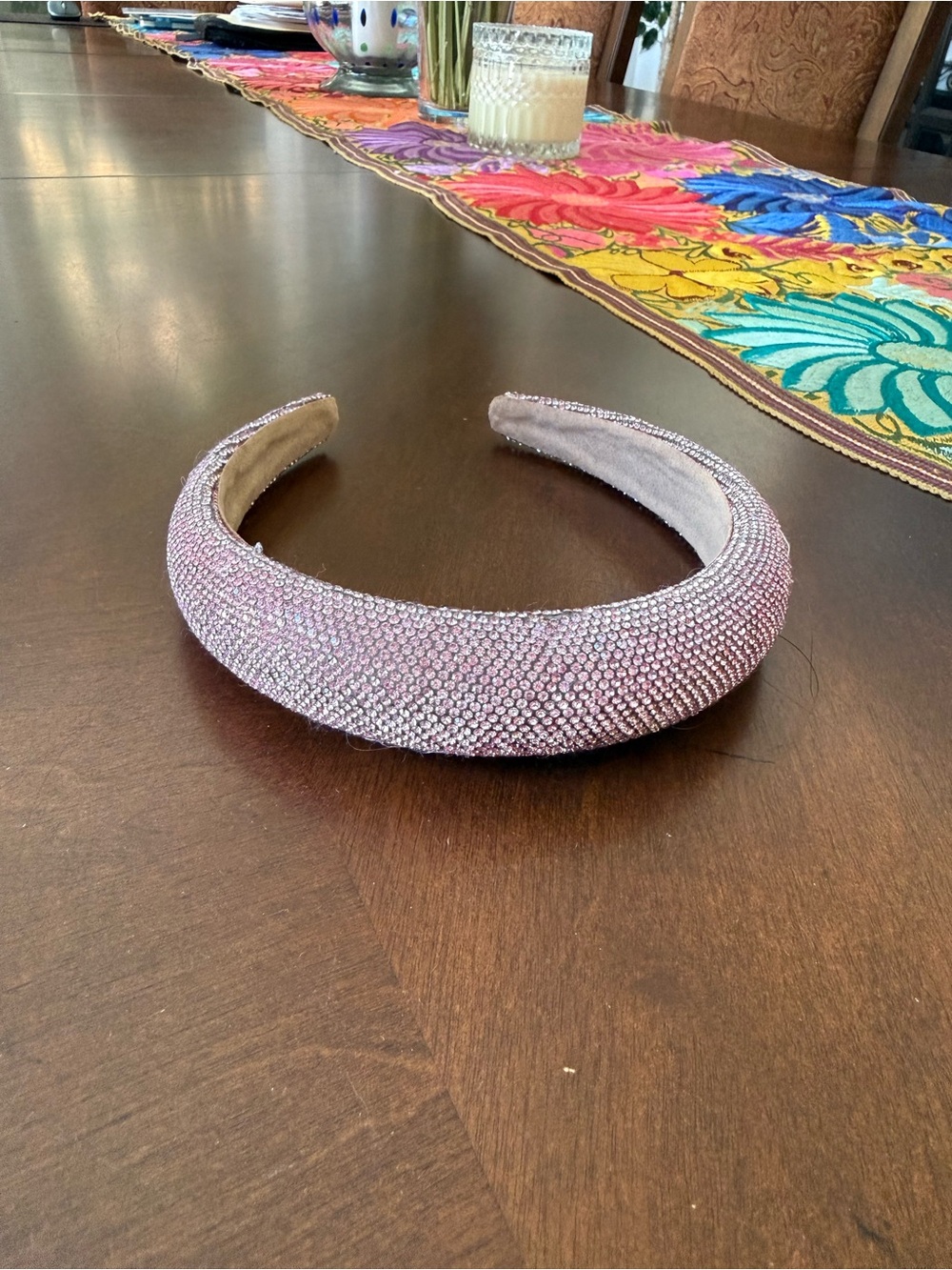 Crystal Padded Headband - Pink